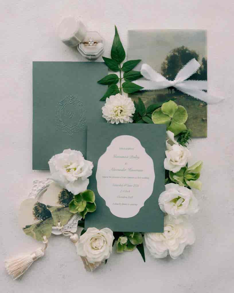 Wedding stationery details flatlay content creation